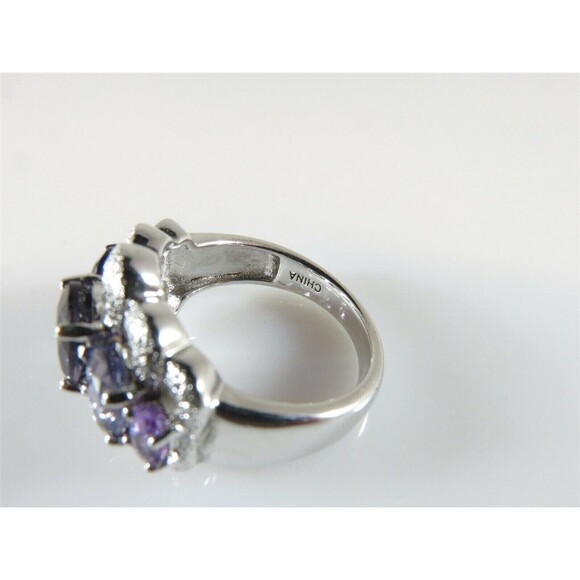 Gorgeous Designer Signed Sterling Silver Amethyst Cocktail Ring Size 6.75 - Picture 5 of 7